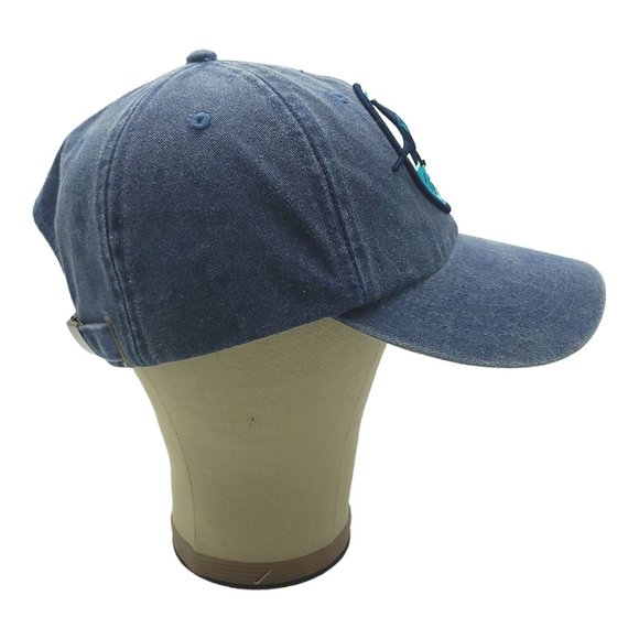 Ft Myers Beach Florida Marlin Fishing Tuck Strap Cap Trucker Baseball Hat Denim - Picture 9 of 12
